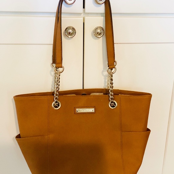 Large Calvin Klein saffiano Leather Tote Bag, Large Leather Tote Bag - Picture 2 of 8